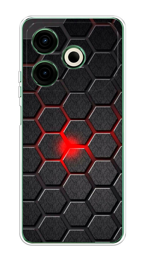 

Чехол на Tecno Pova 6 Neo "Соты красные", Красный;черный;серый, 309050-1