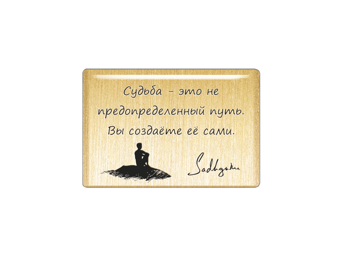 

Магнит Судьба - это не предопределенный путь. Вы создаете ее сами. Садхгуру, Т18.228.02.00