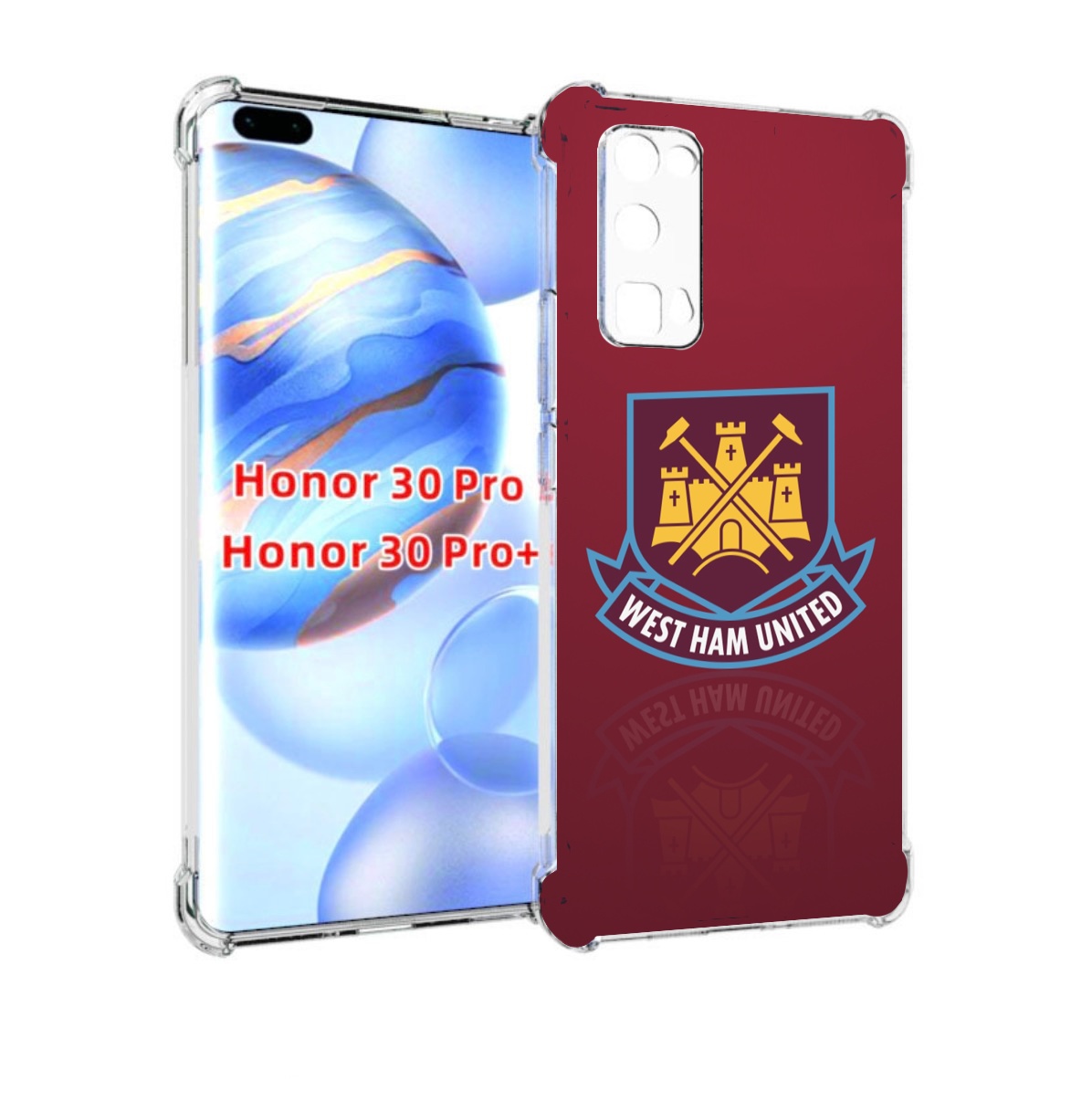 

Чехол бампер MyPads фк вест хэм мужской для Honor 30 Pro, Прозрачный, Tocco