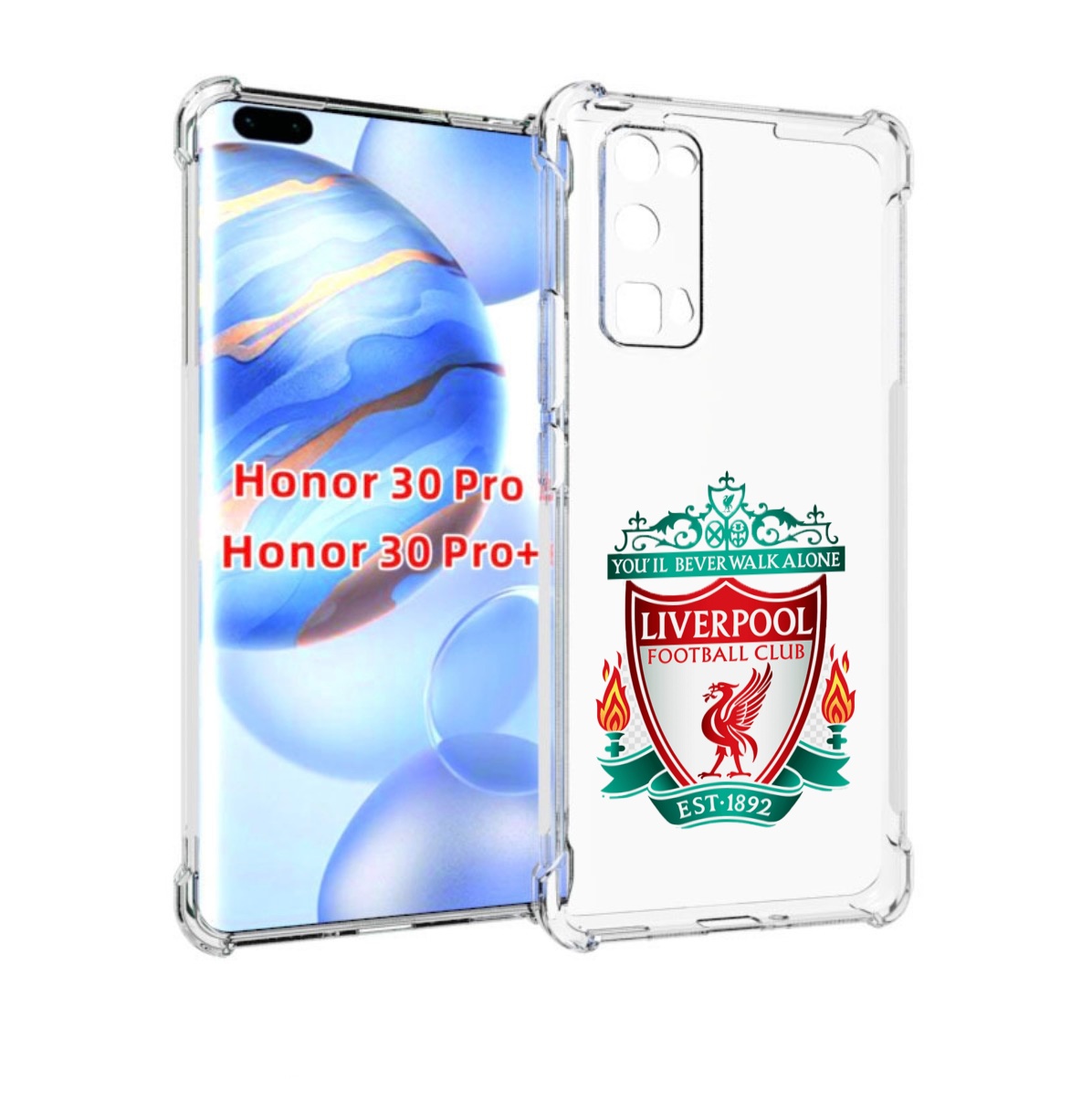 

Чехол бампер MyPads фк ливерпуль мужской для Honor 30 Pro, Прозрачный, Tocco