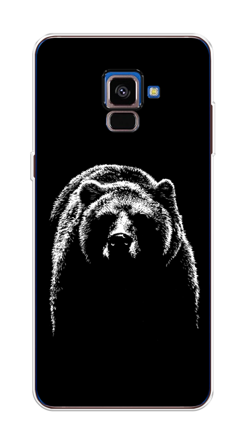 

Чехол на Samsung Galaxy A8 2018 "Медведь в ночи", Белый;черный, 25450-1