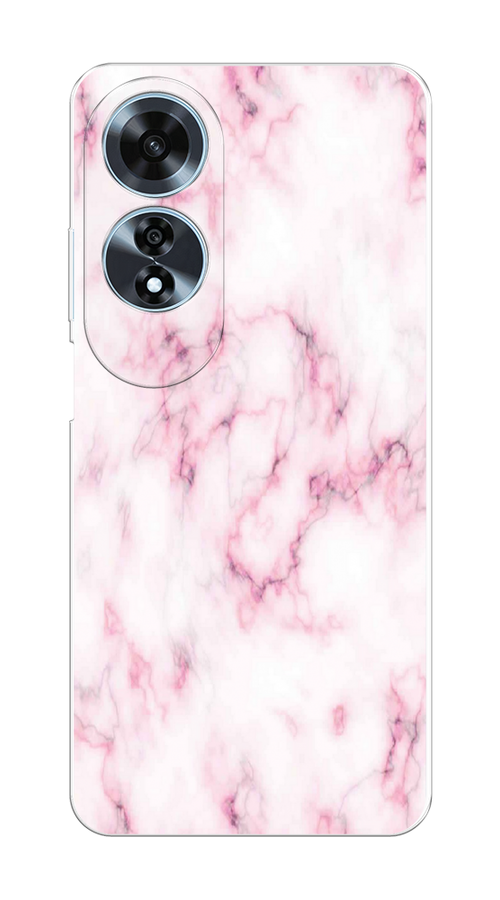 

Чехол на Oppo A60 "Мрамор с розовым", Белый;розовый, 2516950-1