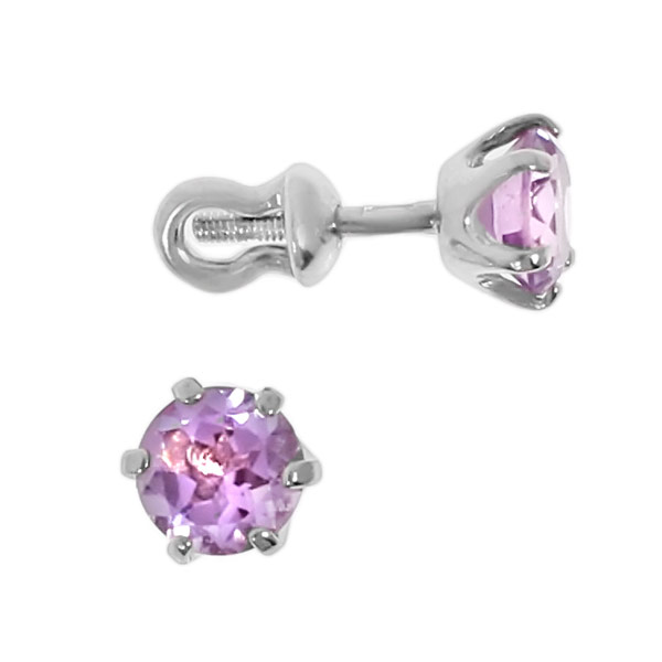 

Серьги - пусеты из серебра с аметистом Balex Jewellery 2502179129, 2502179129