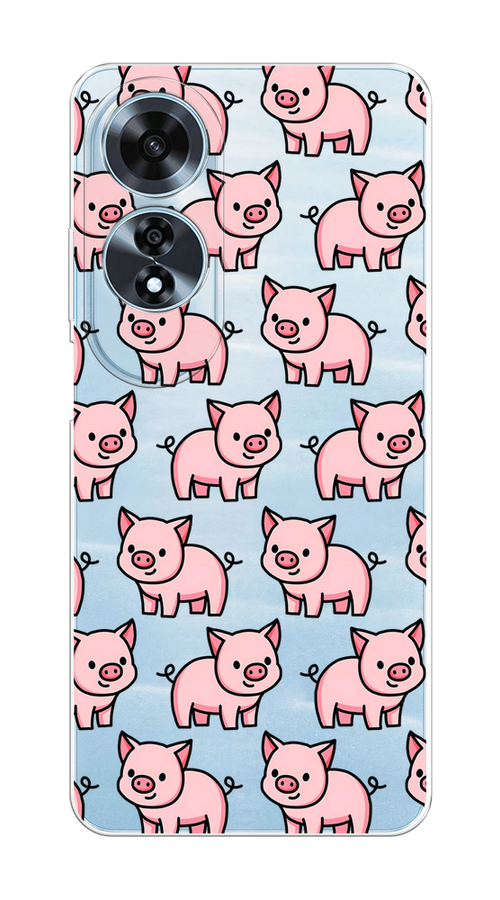 

Чехол на Oppo A60 "Веселые поросята", Розовый;черный;прозрачный, 2516950-1