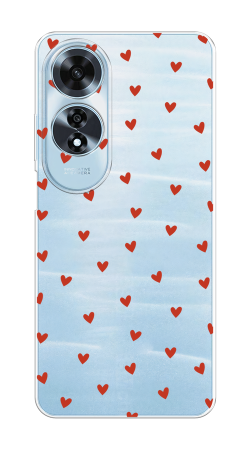 

Чехол на Oppo A60 "Red hearts", Красный;прозрачный, 2516950-1