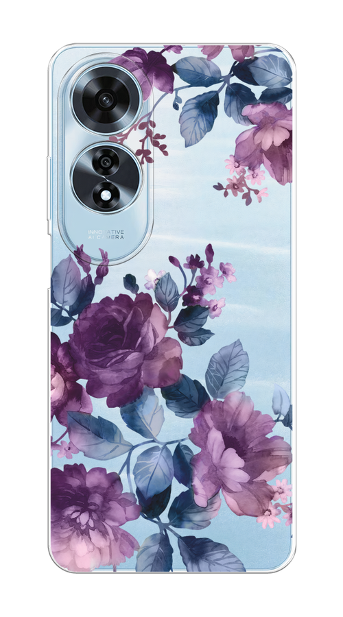 

Чехол на Oppo A60 "Purple Blossoms", Синий;фиолетовый, 2516950-1
