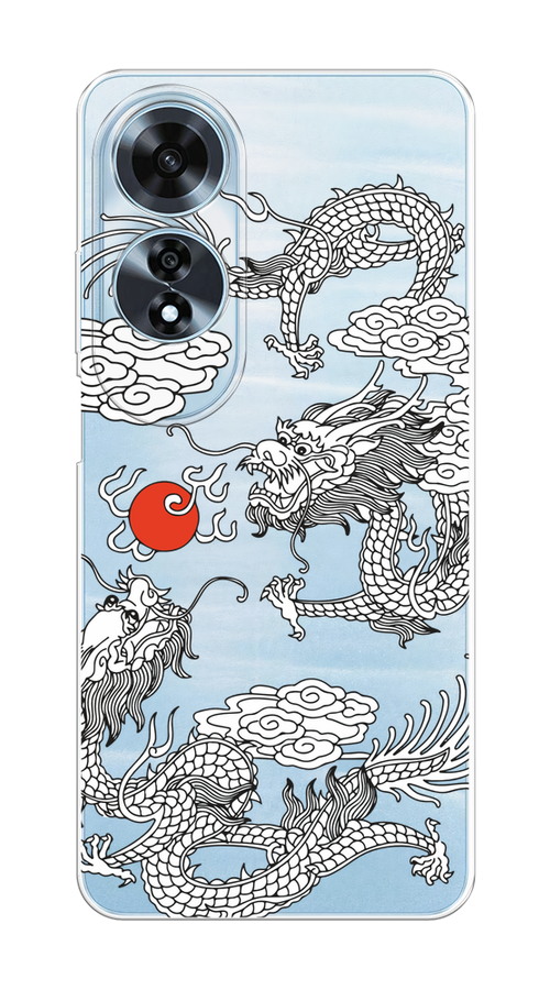 

Чехол на Oppo A60 "Драконы с ножом", Прозрачный;черный;белый, 2516950-1