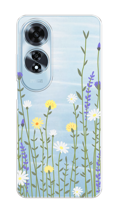 

Чехол на Oppo A60 "Ромашка и лаванда", Зеленый;желтый;прозрачный, 2516950-1