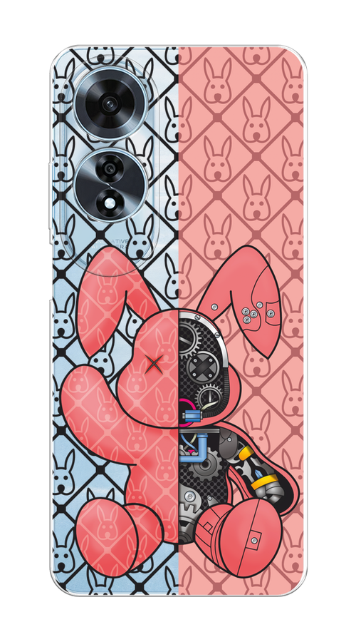 

Чехол на Oppo A60 "Киборг-заяц розовый", Розовый;прозрачный;черный, 2516950-1