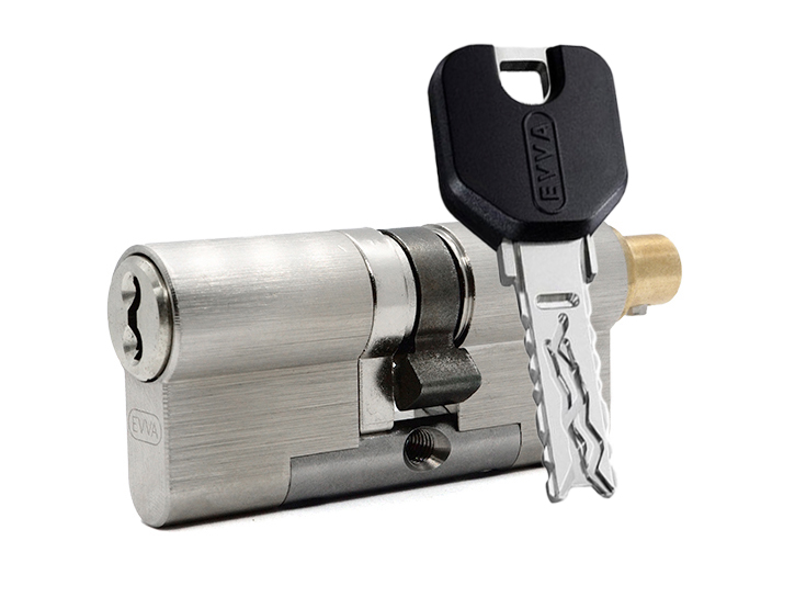 

Цилиндр EVVA 4KS ключ-вертушка (размер 61х71 мм) - Никель (3 ключа), Серебристый