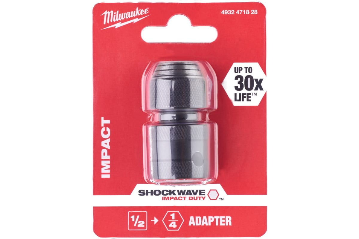 фото Переходник milwaukee adaptor квадрат - 1/4 hex, 50 мм, 4932471828