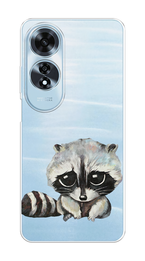 

Чехол на Oppo A60 "Большеглазый енот", Серый;черный;прозрачный, 2516950-1