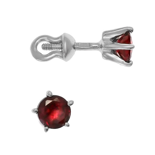 

Серьги пусеты из серебра Balex Jewellery 2502452125, гранат, 2502452125