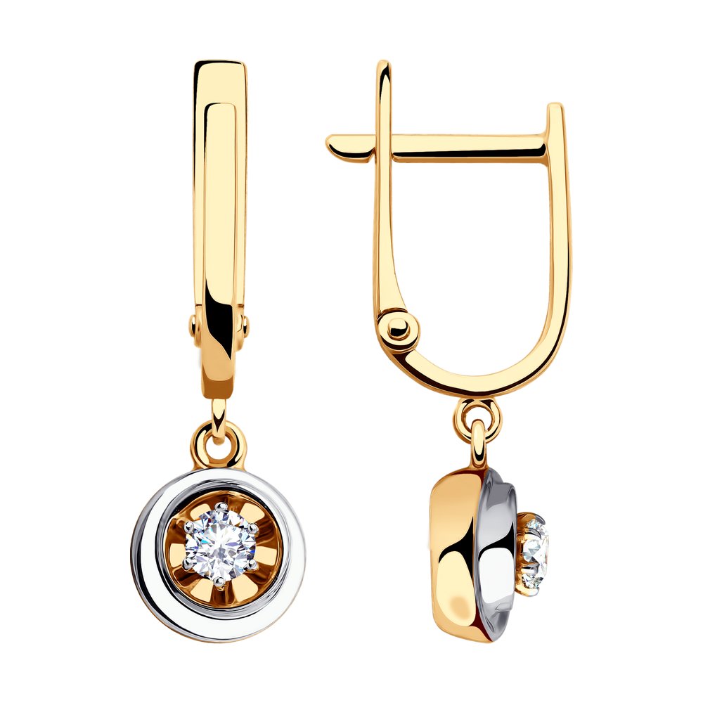 

Серьги из красного золота с фианитом Diamant 51-121-00548-1, 51-121-00548-1