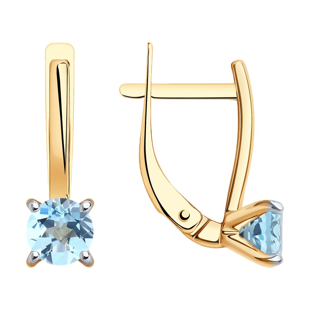 Серьги из красного золота с топазом Diamant 51-320-01747-1