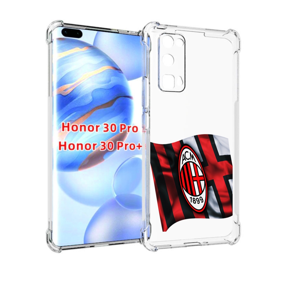 

Чехол бампер MyPads фк милан мужской для Honor 30 Pro Honor, Прозрачный, Tocco