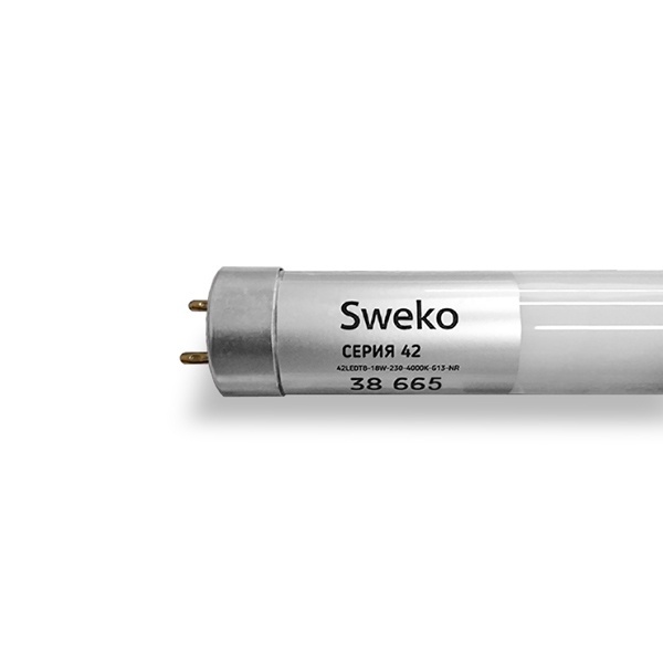 фото Лампа светодиодная sweko 42ledt8-10w-230-4000k-g13-nr