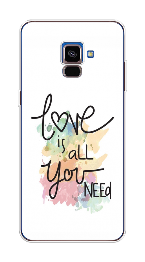 

Чехол на Samsung Galaxy A8 2018 "Love is all you need", Белый;черный;зеленый, 25450-1