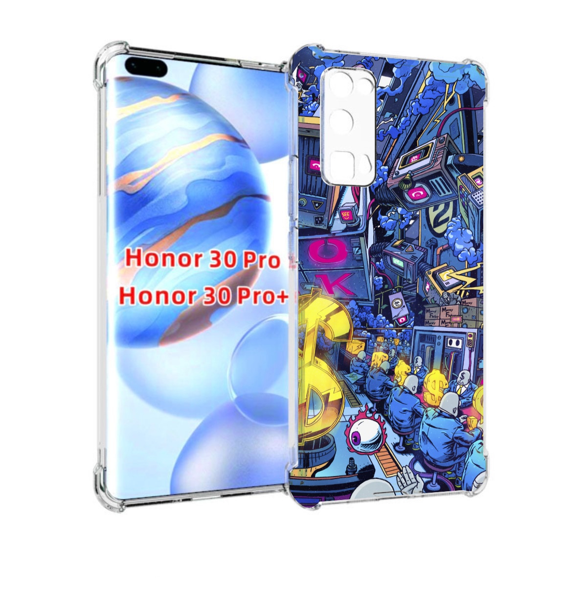 

Чехол бампер MyPads футуристичная картинка для Honor 30 P, Прозрачный, Tocco