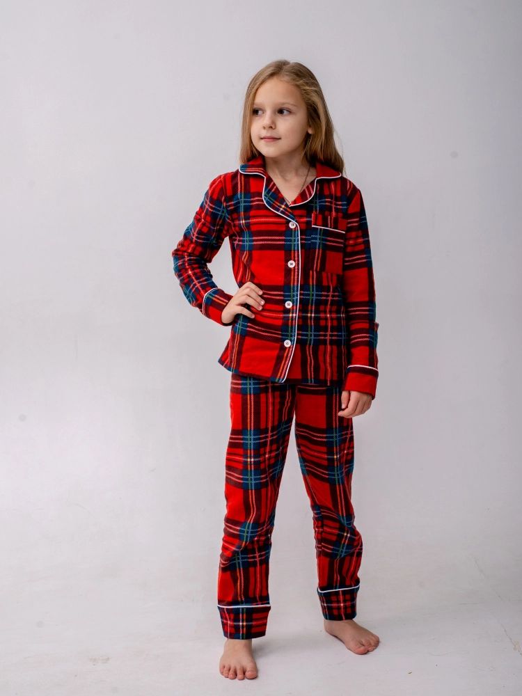 Пижама детская Малиновые Сны KLETGirl1, красный; черный, 122