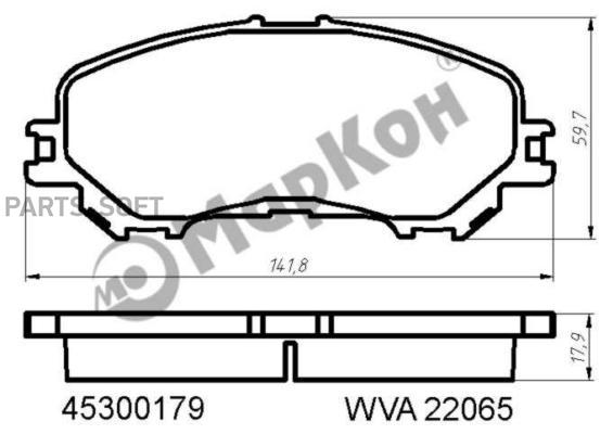 

Колодки тормозные 45300179 MARKON 45300179