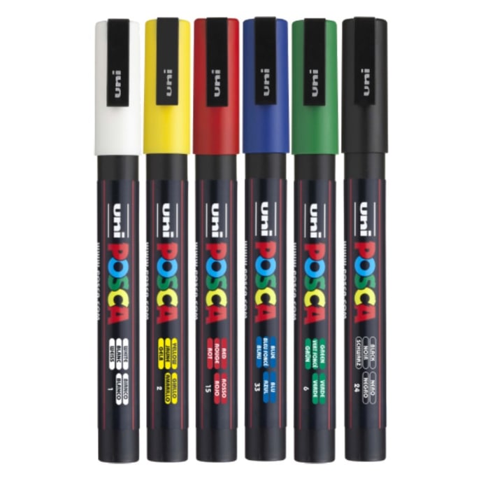 

Набор маркеров UNI POSCA PC-3M 09-13мм Standard 6 цветов, Набор маркеров UNI POSCA PC-3M 0,9-1,3мм Standard 6 цветов
