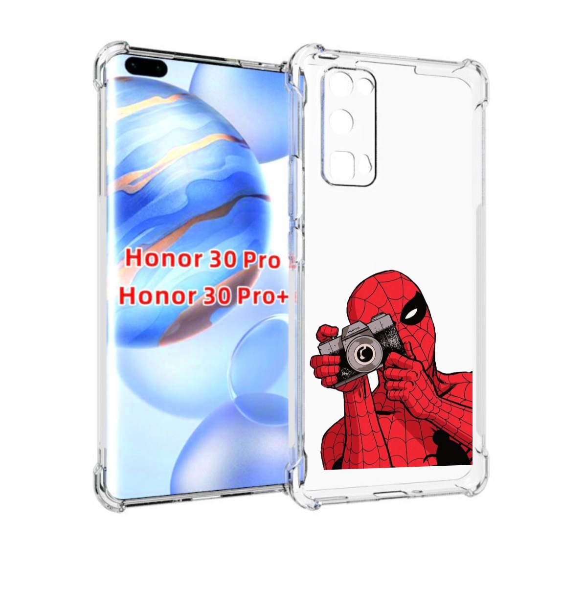 

Чехол бампер MyPads человек паук фотограф детский для Honor, Прозрачный, Tocco