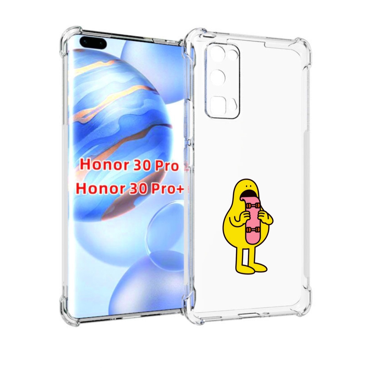 

Чехол бампер MyPads язычок скейтер для Honor 30 Pro, Прозрачный, Tocco