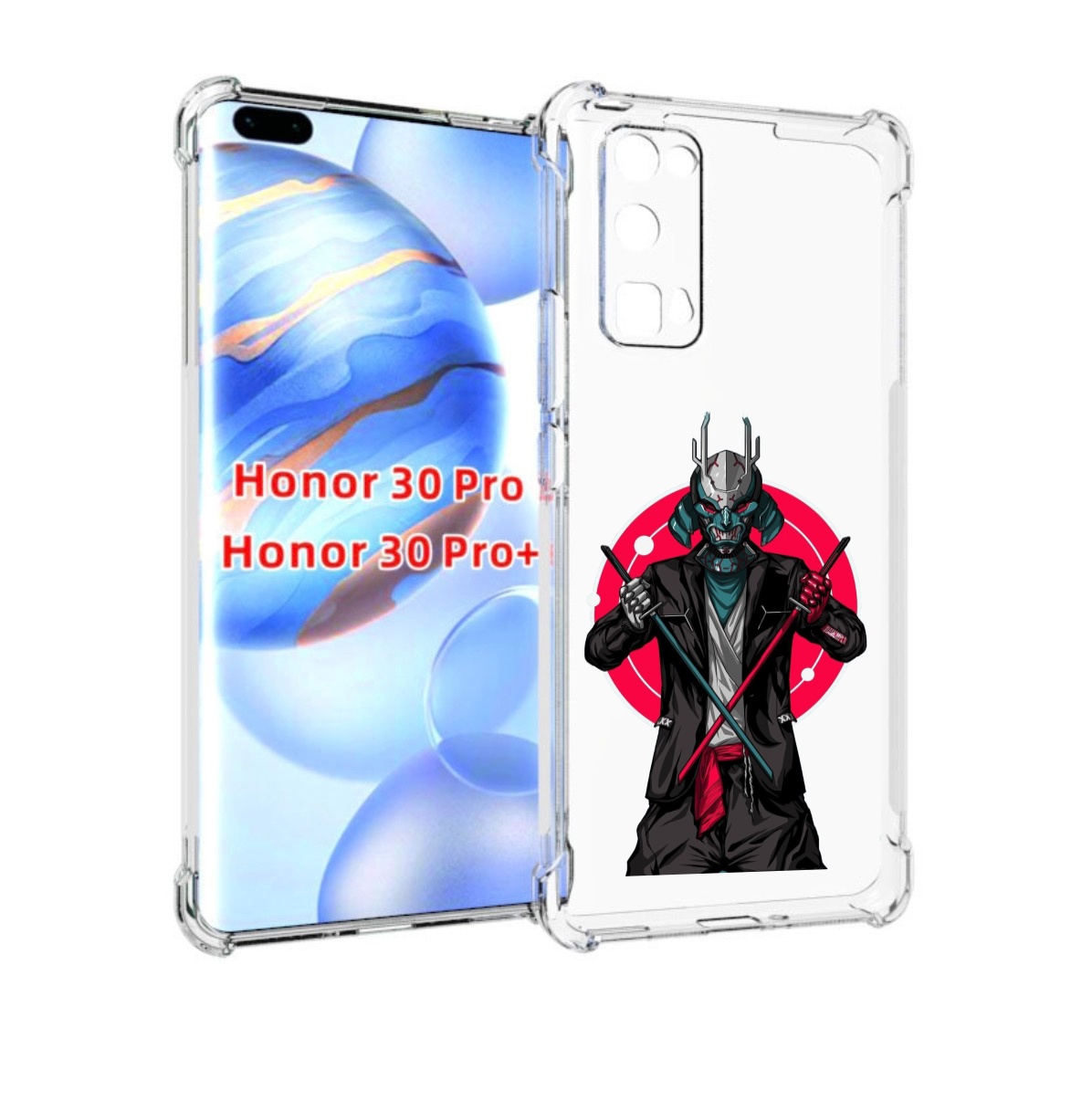 

Чехол бампер MyPads якудза с катанами для Honor 30 Pro Honor, Прозрачный, Tocco