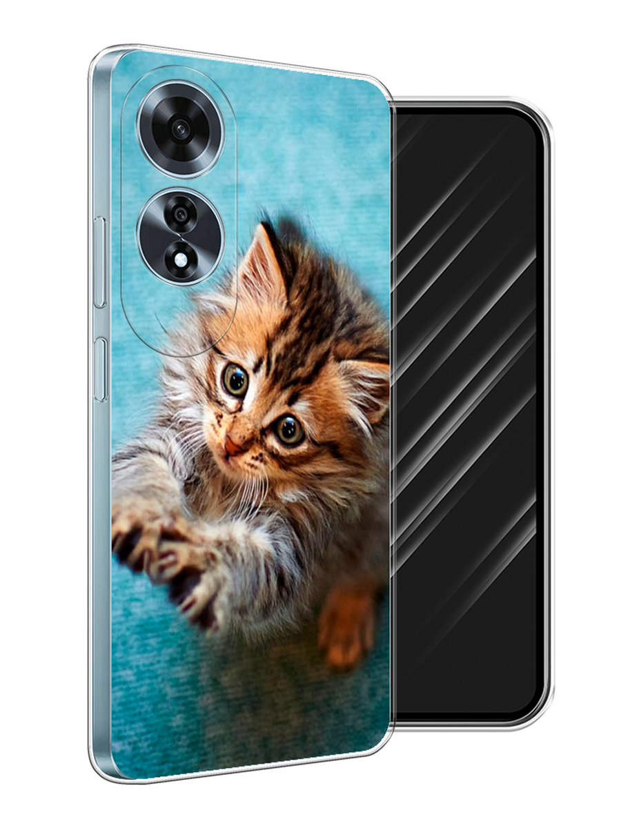 

Чехол Awog на Oppo A60 "Котенок просит есть", Бирюзовый;коричневый;белый, 2516950-1