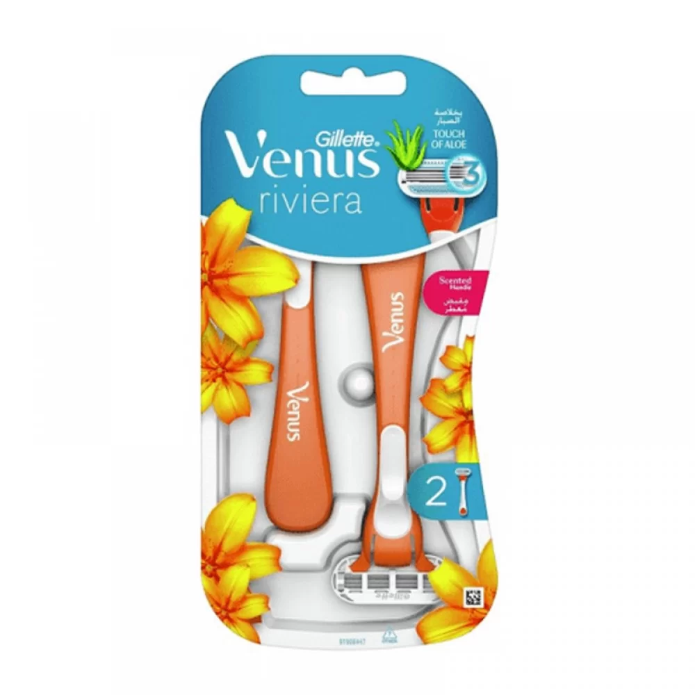 

Бритвы одноразовые безопасные Gillette Venus Riviera для женщин, 3 лезвия, 2 шт в блистере, Venus