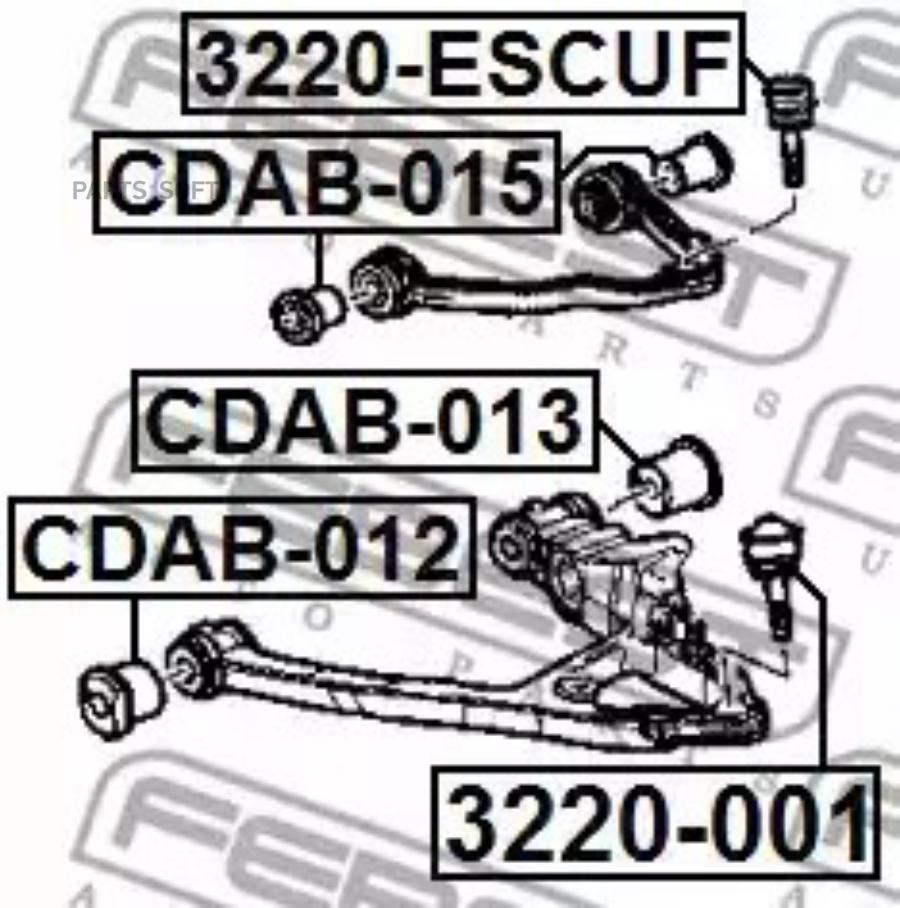 

Опора шаровая передн нижняя cadillac escalade iii 2007-2013 3220-001