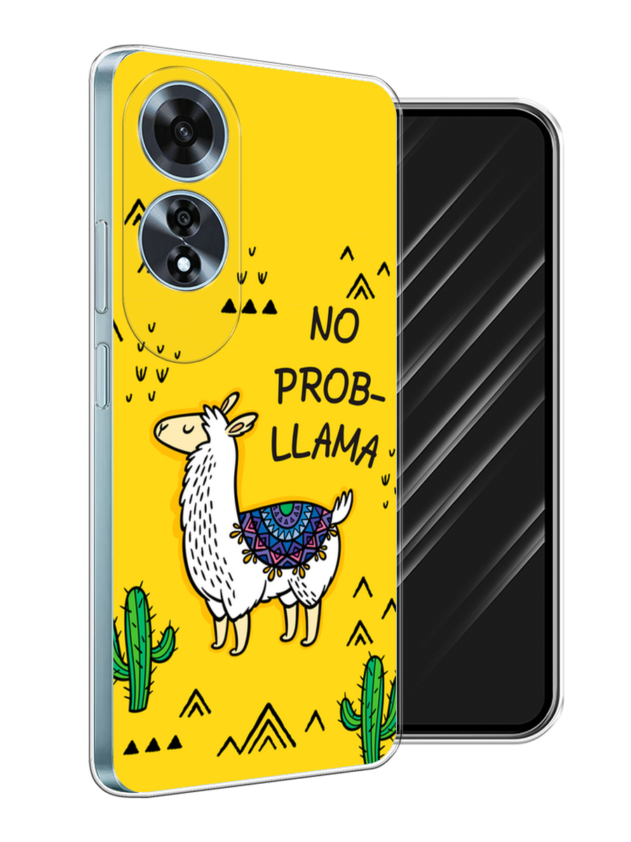 

Чехол Awog на Oppo A60 "No probLLama", Желтый;черный;синий, 2516950-1