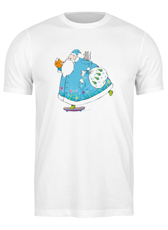 

Футболка мужская Printio Дед мороз на скейте белая S, Белый, Дед мороз на скеите