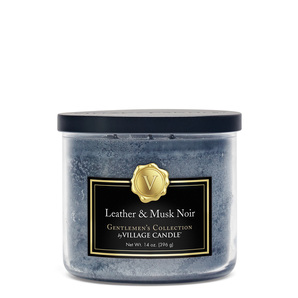 фото Ароматическая свеча village candle "leather & musk noir", чаша, средняя