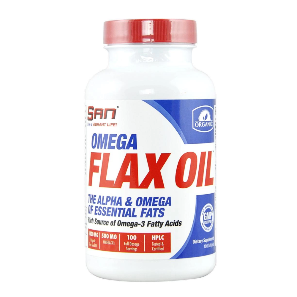 Купить Жирные кислоты SAN Omega Flax Oil 100 гел.капс., Омега Omega Flax Oil SAN 100 гелевых капсул