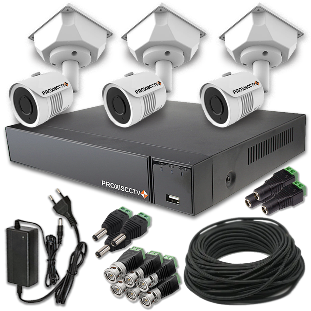 

Готовый комплект видеонаблюдения для дома на 3 уличные камеры SONY STARVIS, Белый, комплект камер Sony STARVIS3