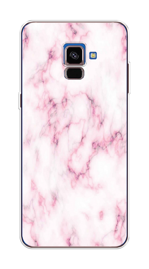 

Чехол на Samsung Galaxy A8 2018 "Мрамор с розовым", Белый;розовый, 25450-1