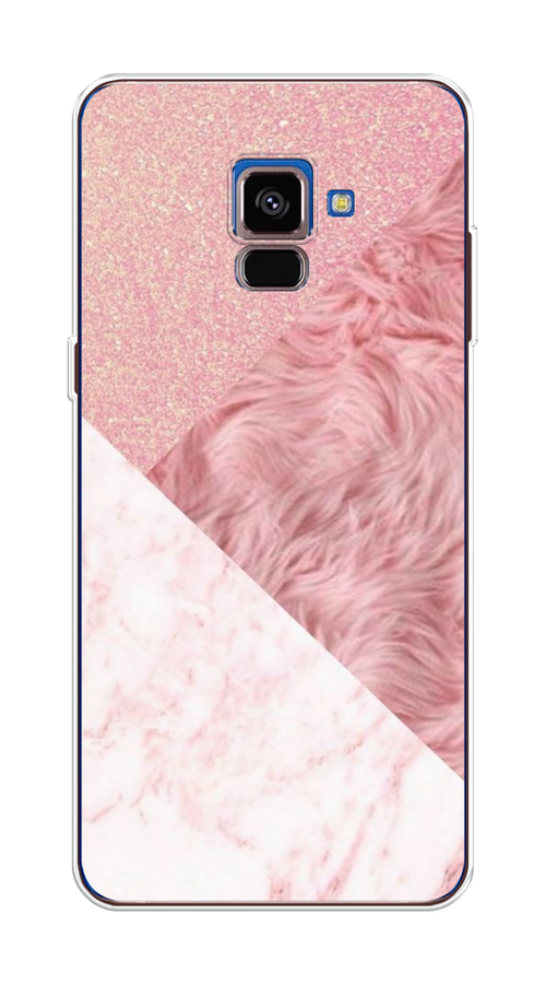 

Чехол на Samsung Galaxy A8 2018 "Текстурные треугольники", Розовый;белый, 25450-1