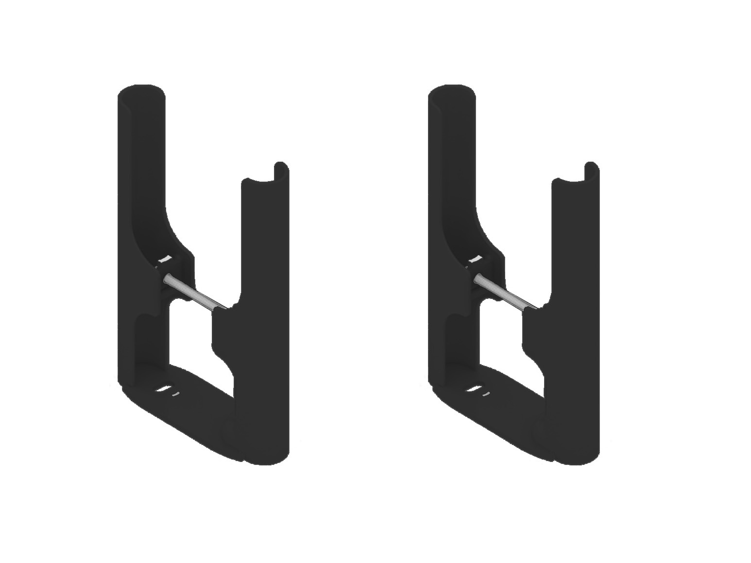 Комплект из двух напольных креплений для трехтрубных радиаторов, черный матовый цвет