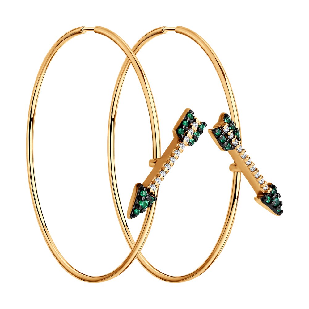 

Серьги конго из серебра SOKOLOV 93022317, фианит, 93022317