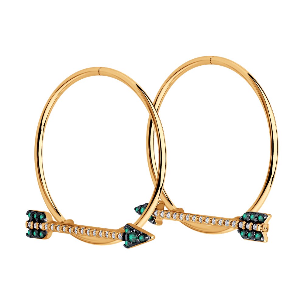 

Серьги конго из серебра SOKOLOV 93022380, фианит, 93022380