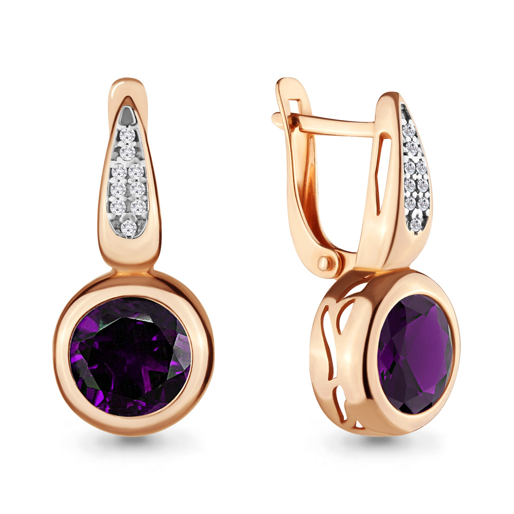 

Серьги из серебра с аметистом Aquamarine 4702684А_925_з, 4702684А_925_з