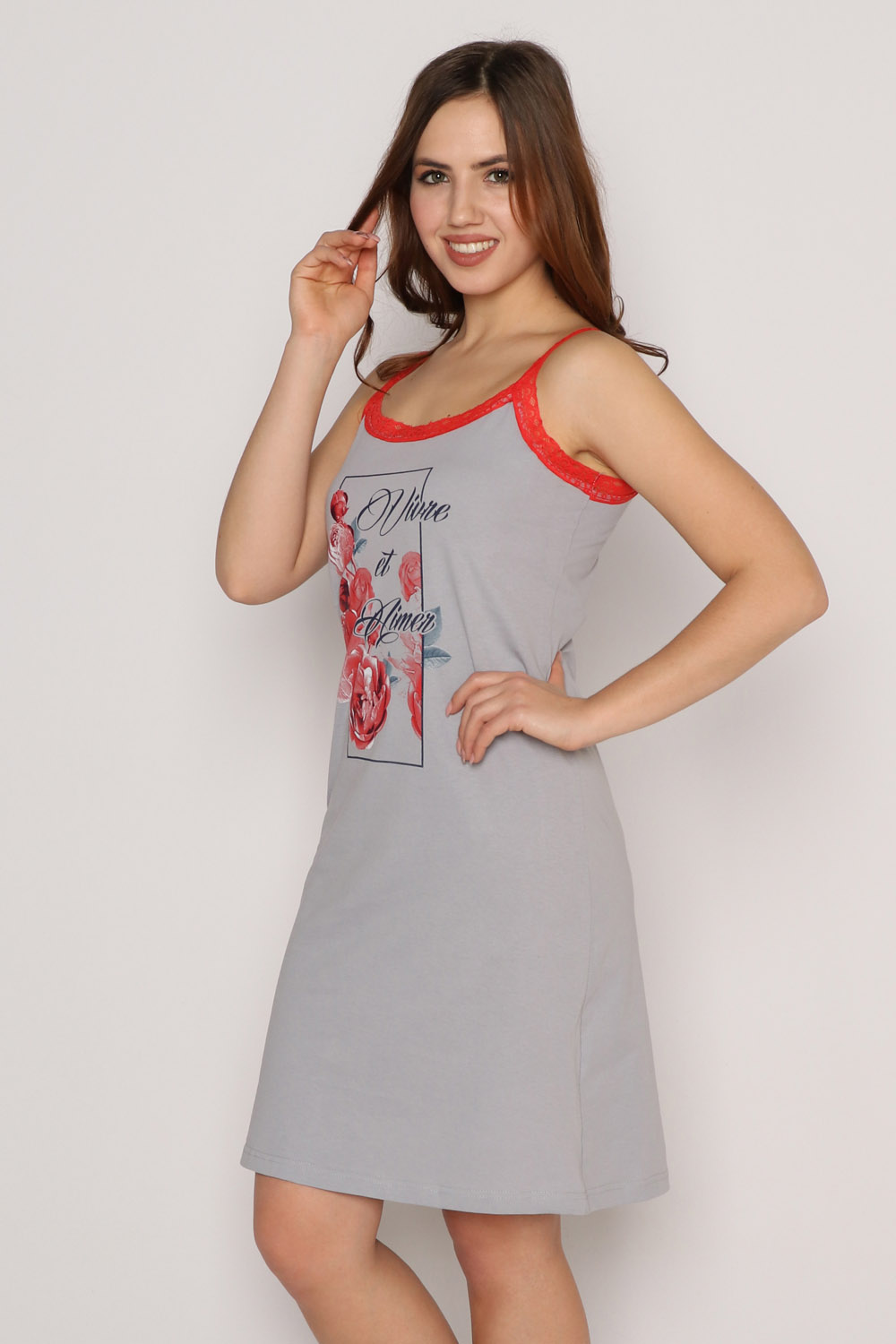 

Ночная сорочка женская Style Margo СН 0038 серая 46 RU, Серый, СН 0038