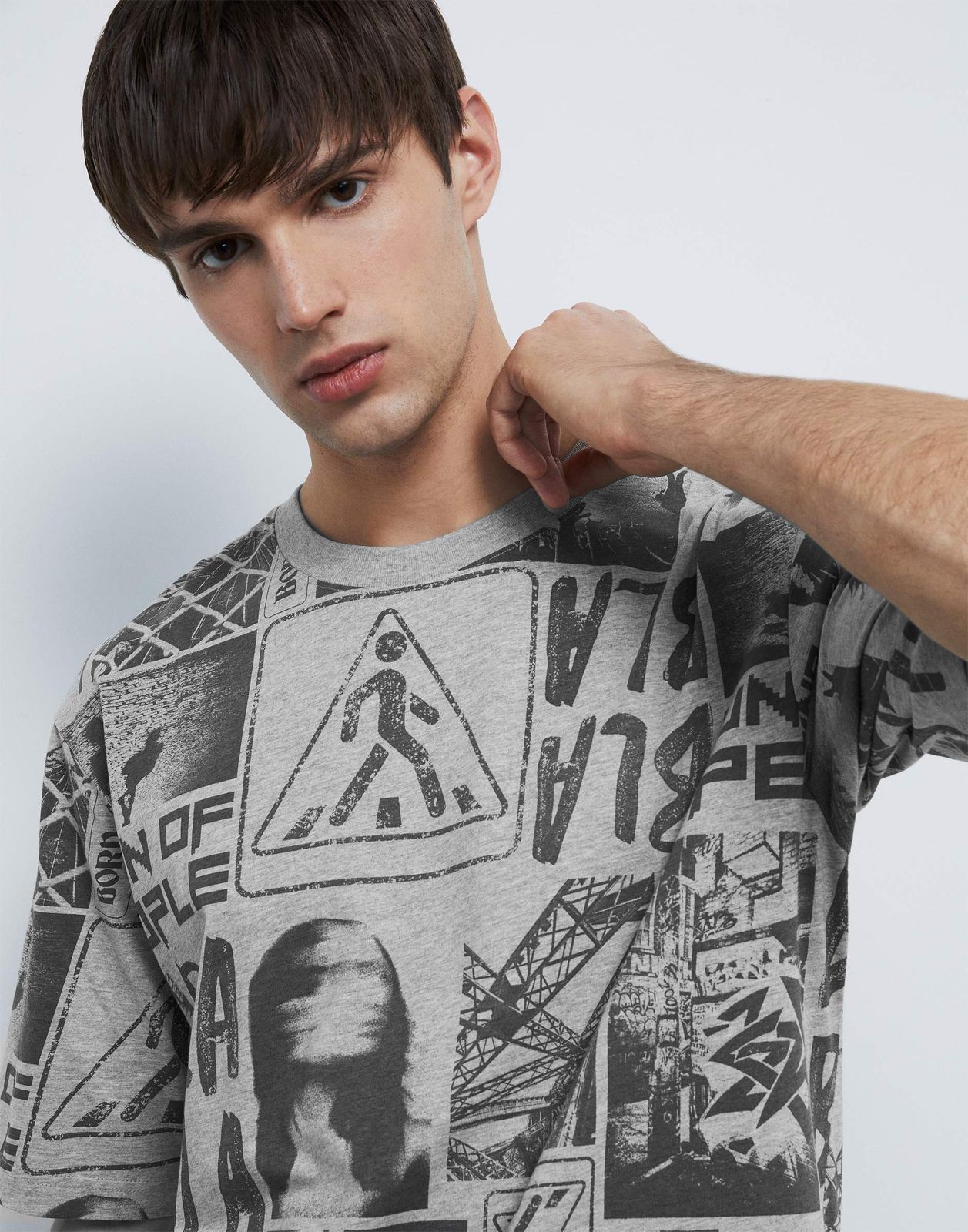 

Футболка мужская Gloria Jeans BKT014412 серый меланж XS/176, BKT014412