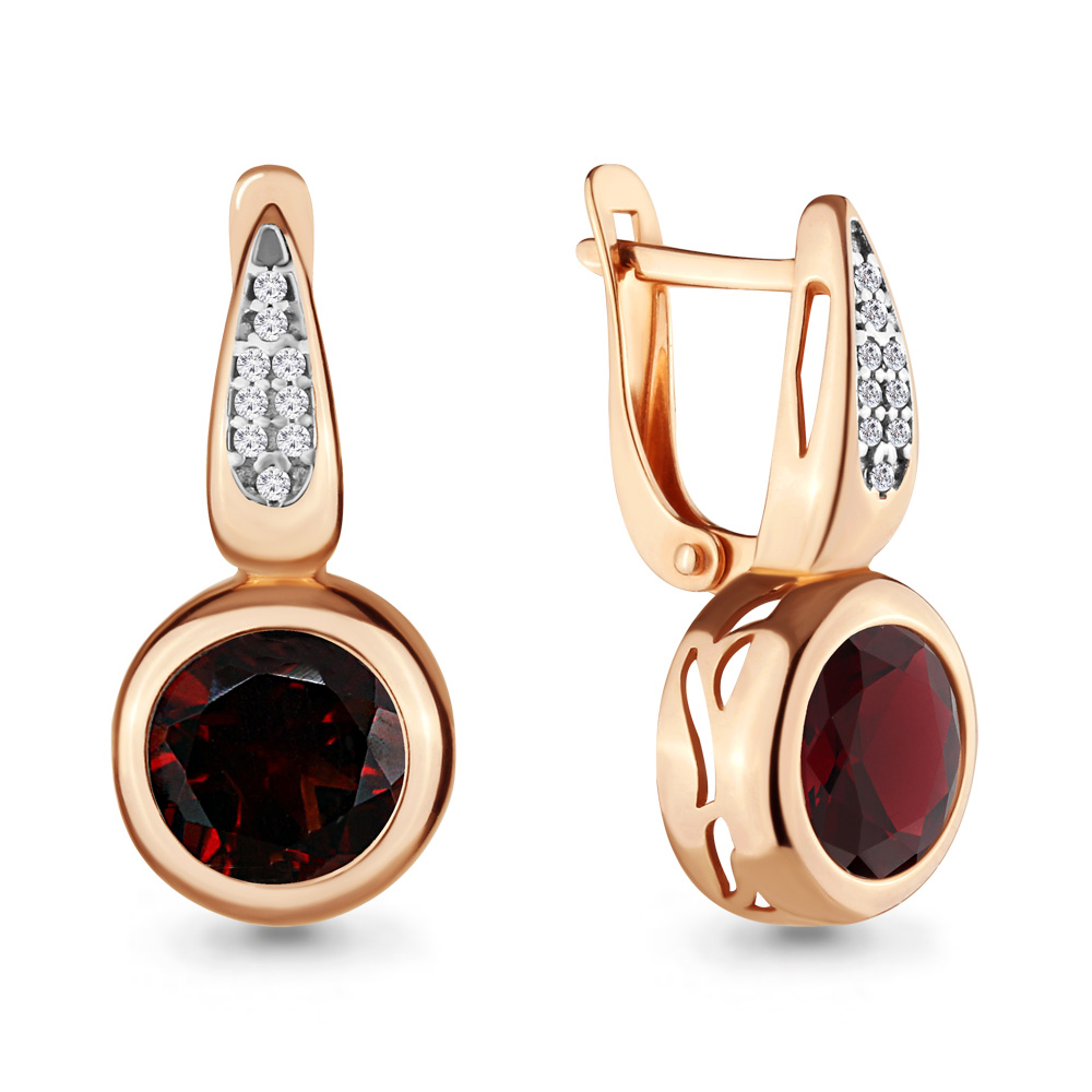 

Серьги из серебра с гранатом Aquamarine 4702685А_925_з, 4702685А_925_з