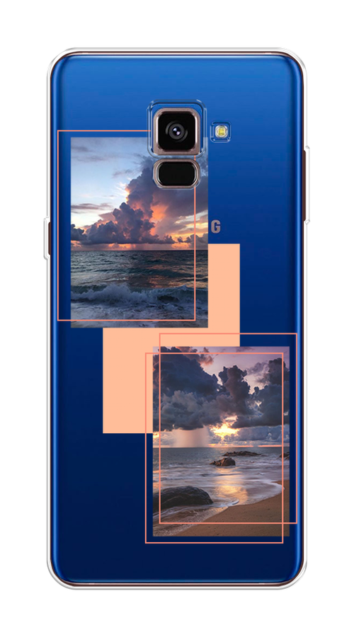 

Чехол на Samsung Galaxy A8 2018 "Sky collage", Розовый;прозрачный;синий, 25450-1