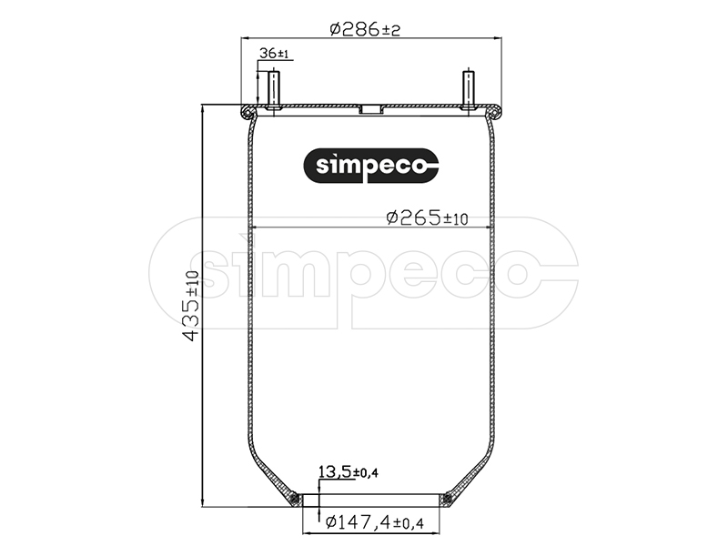 SIMPECO SP21004010 Пневморессора (без стакана) HCV