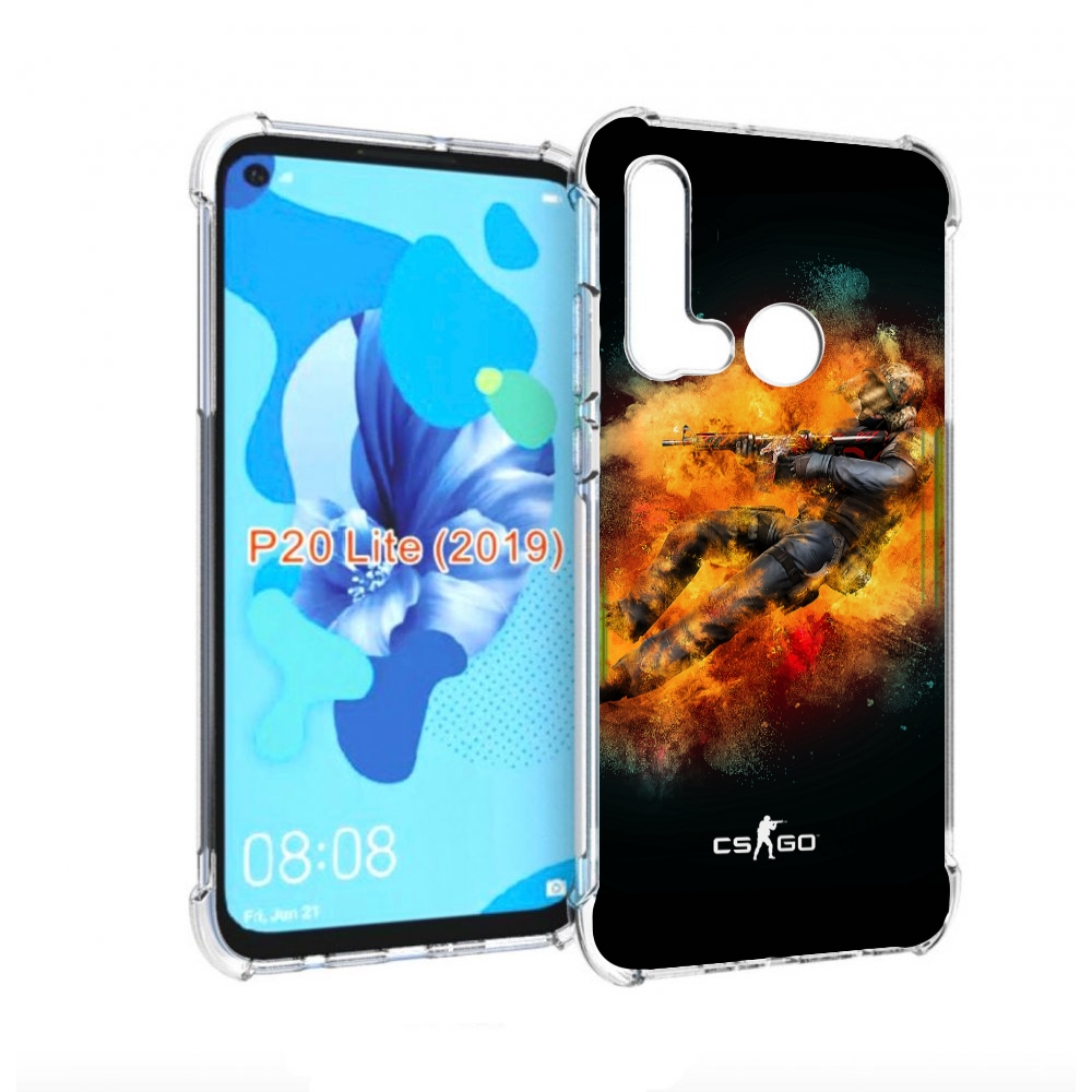 

Чехол бампер MyPads CS-go-Контр-террорист мужской для Huawei P20, Прозрачный, Tocco