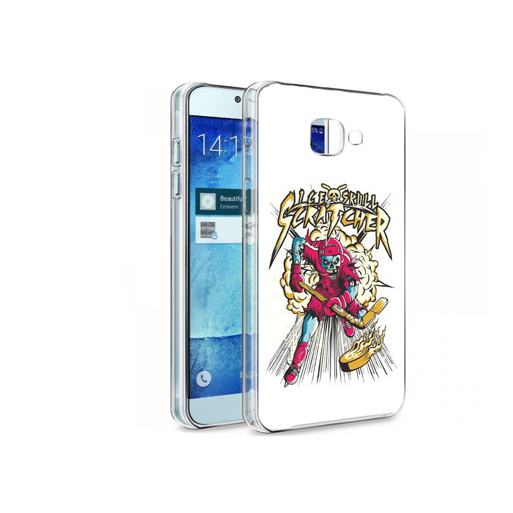 

Чехол MyPads Tocco для Samsung Galaxy A8 нарисованный скелет хоккеист, Tocco